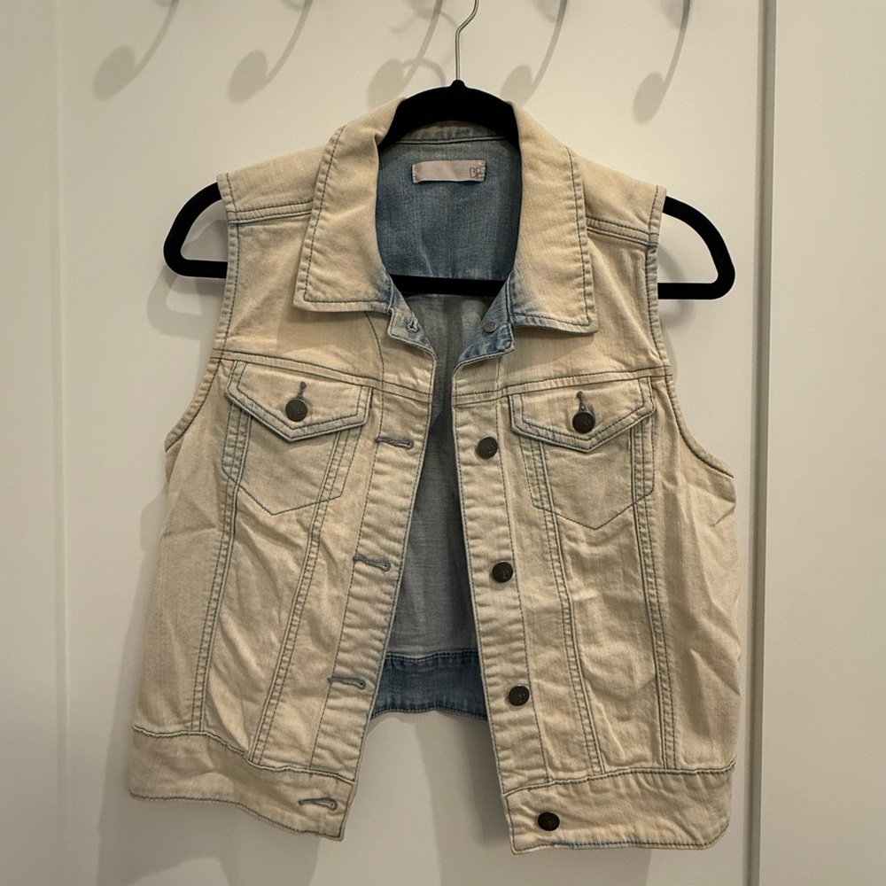 BP Cream and Blue Denim Jacket